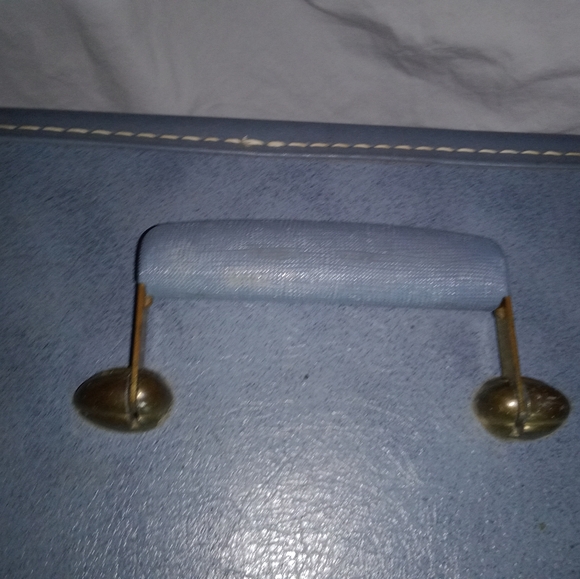 Mid Century Modern MCM Blue Starfrost Train Case Makeup Luggage Retro - Picture 3 of 12